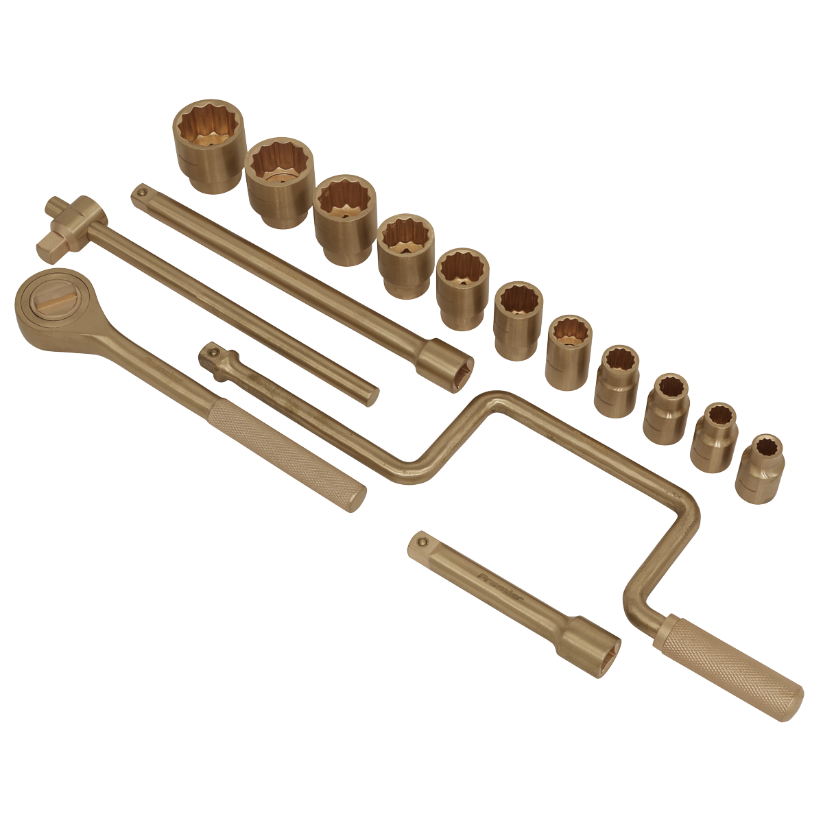 Premier Non-Sparking Socket Set 1/2"Sq Drive 17pc