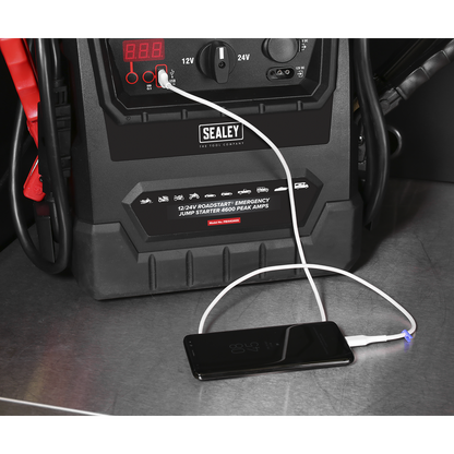 12/24V RoadStart® Emergency Jump Starter 4600 Peak Amps - DEKRA Approved