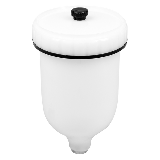 Paint Spray Gun Pot with Brass Fitting 600ml - White