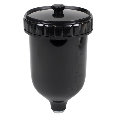 UV Paint Spray Gun Pot with Brass Fitting 600ml - Black