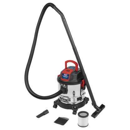 20L Vacuum Cleaner Wet & Dry Stainless Steel Drum 1200W/230V