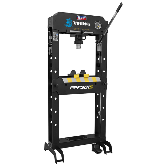 Viking Floor Type Air/Hydraulic Press with Sliding Ram and Foot Pedal 30 Tonne