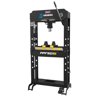 Viking Floor Type Air/Hydraulic Press with Sliding Ram and Foot Pedal 50 Tonne