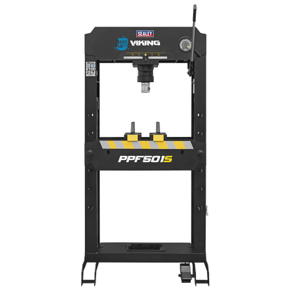 Viking Floor Type Air/Hydraulic Press with Sliding Ram and Foot Pedal 50 Tonne