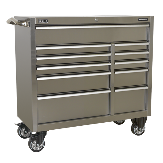 Premier™ Heavy-Duty Extra-Wide Rollcab 11 Drawer 1055mm - Stainless Steel
