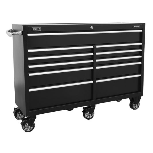 Premier™ Heavy-Duty Extra-Wide Rollcab 11 Drawer 1430mm - Black