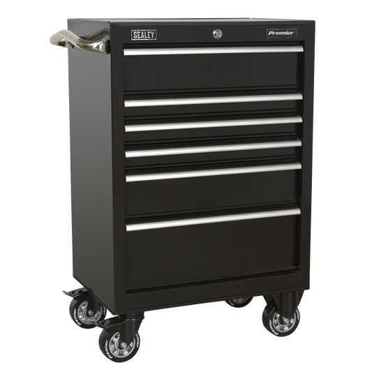 Premier™ Heavy-Duty Rollcab 6 Drawer 675mm - Black