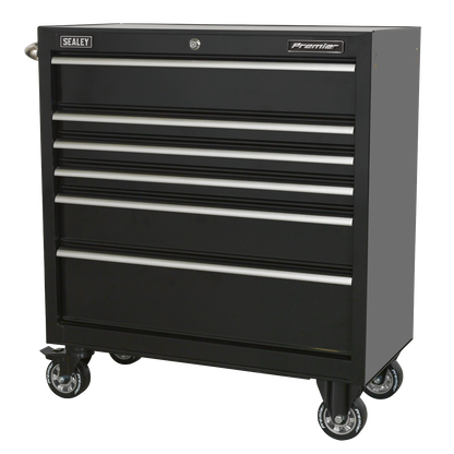 Premier™ Heavy-Duty Rollcab 930mm 6 Drawer - Black