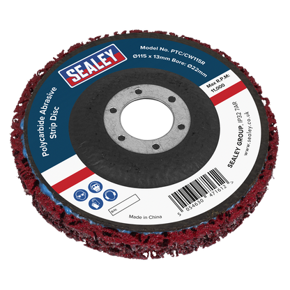 Polycarbide Abrasive Strip Disc 115 x 13 x 22mm - Red