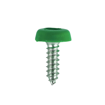 Numberplate Screws 4.8 x 18mm, Green - Pack of 50