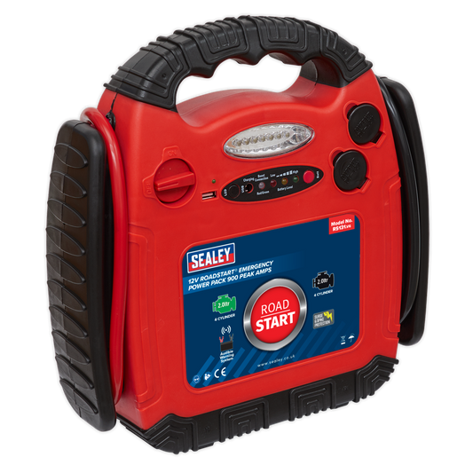 RoadStart® 12V Emergency Jump Starter 900 Peak Amps