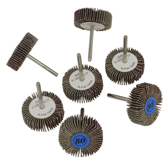 Rotary Tool Abrasive Flap Wheel Set 30mm 7pc