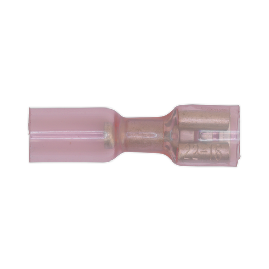 Heat Shrink Push-On Female Terminal 6.4mm, Red - Pack of 25