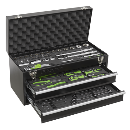 Siegen Portable Tool Chest 2 Drawer with Tool Kit 90pc
