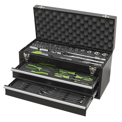 Siegen Portable Tool Chest 2 Drawer with Tool Kit 90pc