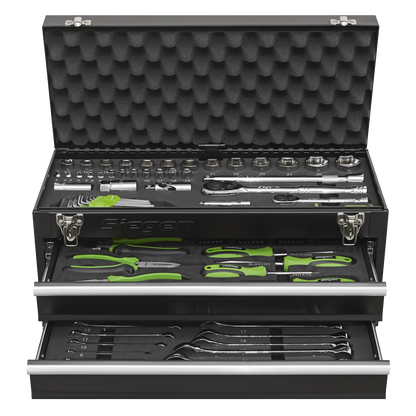 Siegen Portable Tool Chest 2 Drawer with Tool Kit 90pc
