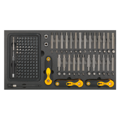 Siegen Specialised Bit Set & Folding Hex Keys with Tool Tray 192pc
