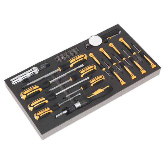 Siegen Screwdriver Set Tool with Tray 36pc