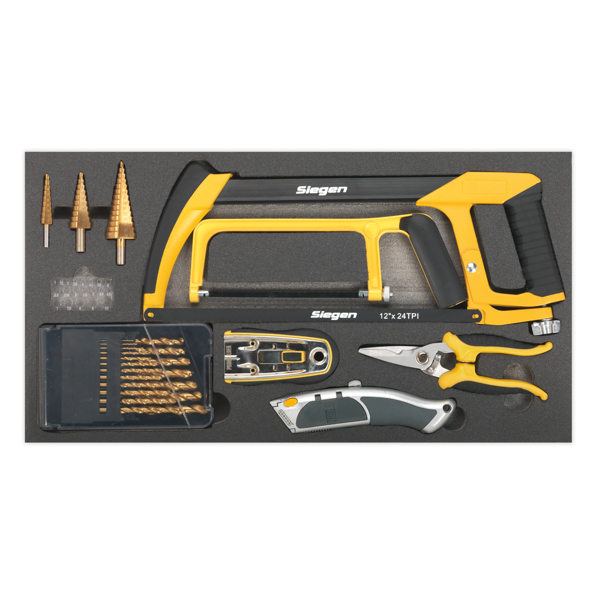 Siegen Cutting & Drilling Set with Tool Tray 28pc