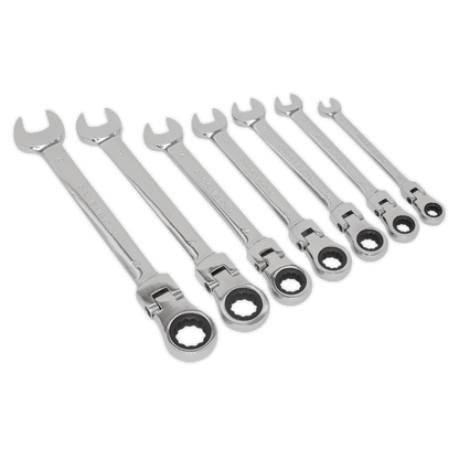 Siegen Flexi-Head Combination Ratchet Spanner Set 7pc