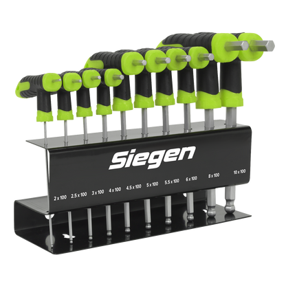 Siegen T-Handle Ball-End Hex Key Set 10pc