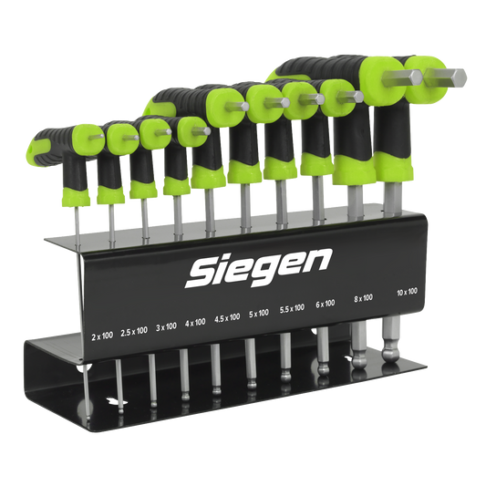 Siegen T-Handle Ball-End Hex Key Set 10pc