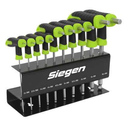 Siegen T-Handle Ball-End Hex Key Set 10pc