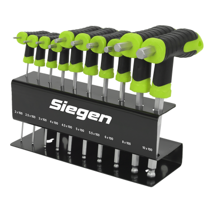 Siegen T-Handle Ball-End Hex Key Set 10pc