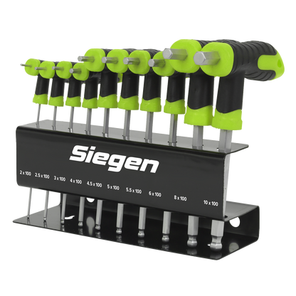 Siegen T-Handle Ball-End Hex Key Set 10pc