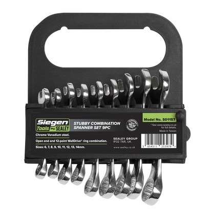 Siegen Stubby Combination Spanner Set 9pc