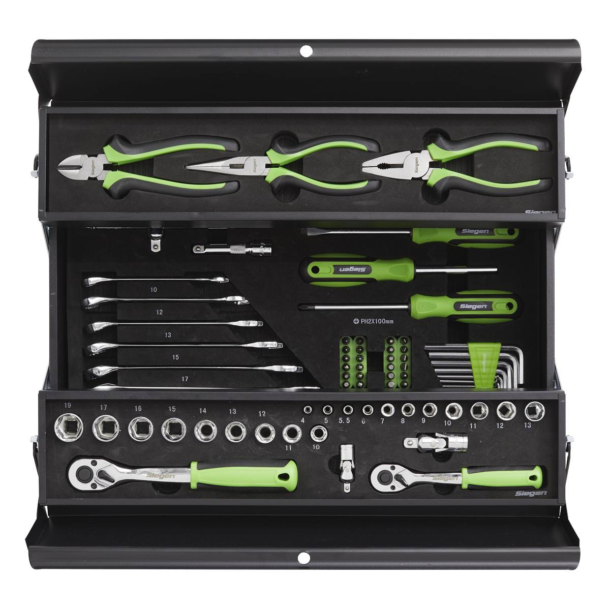 Siegen Cantilever Toolbox with Tool Kit 70pc