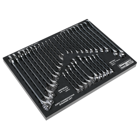 Siegen Metric/Imperial Combination Spanner Set 32pc