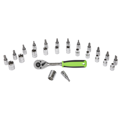 Siegen Socket & Socket Bit Set 1/4"Sq Drive 27pc