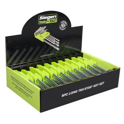 Siegen Long TRX-Star* Key Set 9pc - Display Box of 10