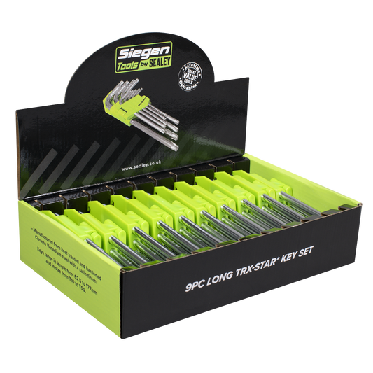 Siegen Long TRX-Star* Key Set 9pc - Display Box of 10