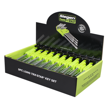 Siegen Long TRX-Star* Key Set 9pc - Display Box of 10