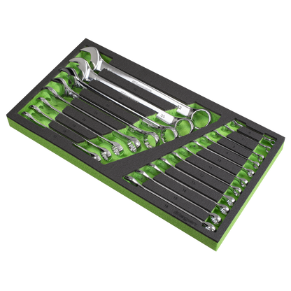 Siegen Combination Spanner Set with Tool Tray 19pc