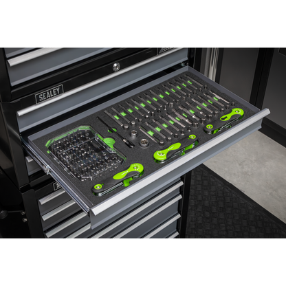 Siegen Specialised Bit Set & Folding Hex Keys with Tool Tray 170pc
