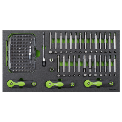 Siegen Specialised Bit Set & Folding Hex Keys with Tool Tray 170pc
