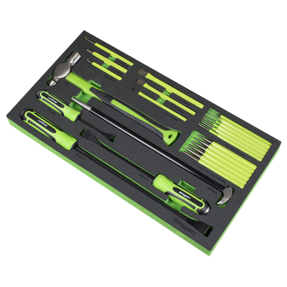 Siegen Pry Bar, Hammer & Punch Set with Tool Tray 23pc