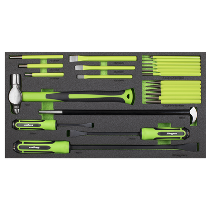 Siegen Pry Bar, Hammer & Punch Set with Tool Tray 23pc