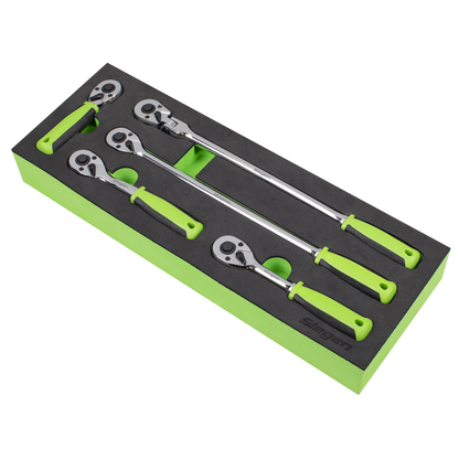Ratchet Wrench Set 1/4"Sq 5pc Drive Flip Reverse