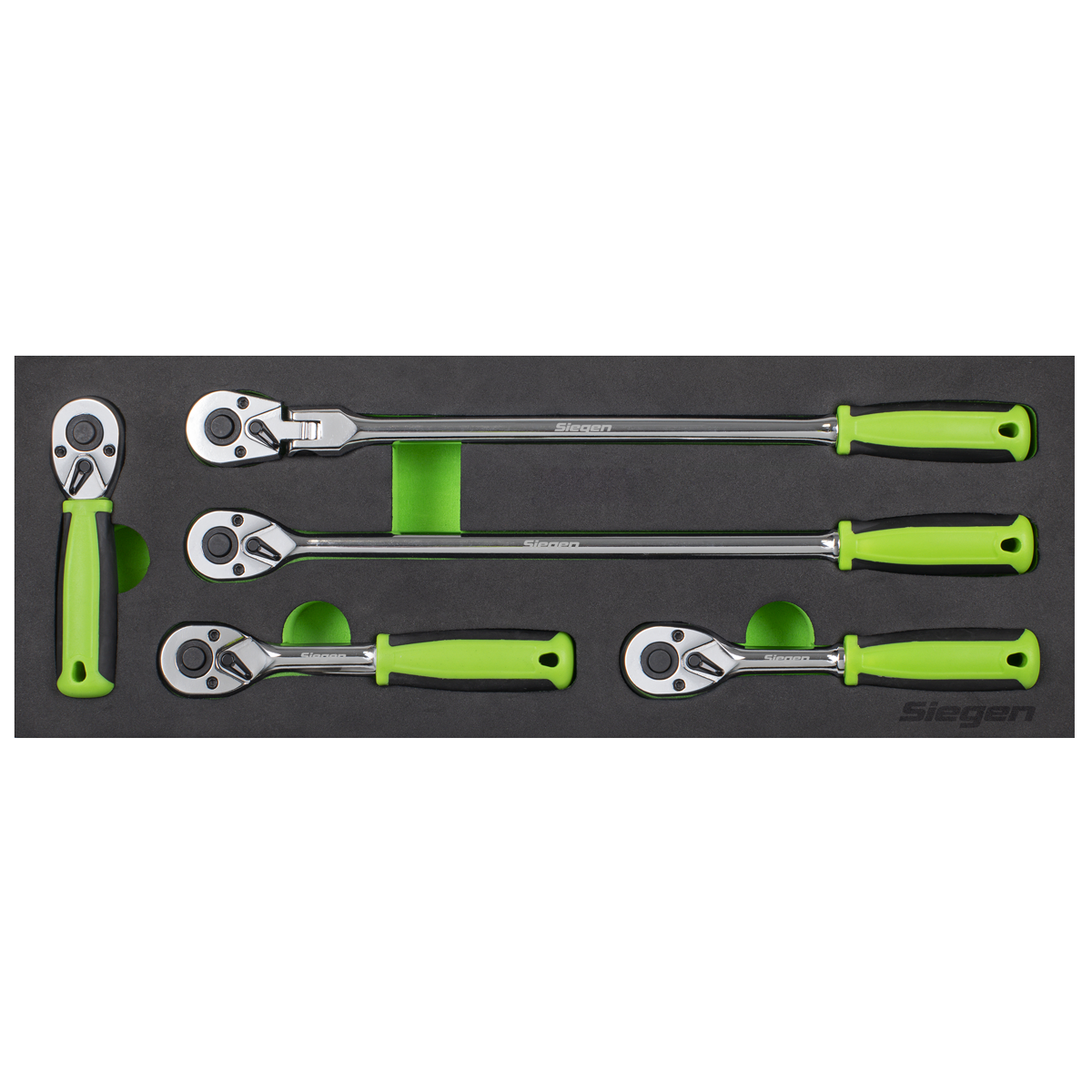 Ratchet Wrench Set 1/4"Sq 5pc Drive Flip Reverse