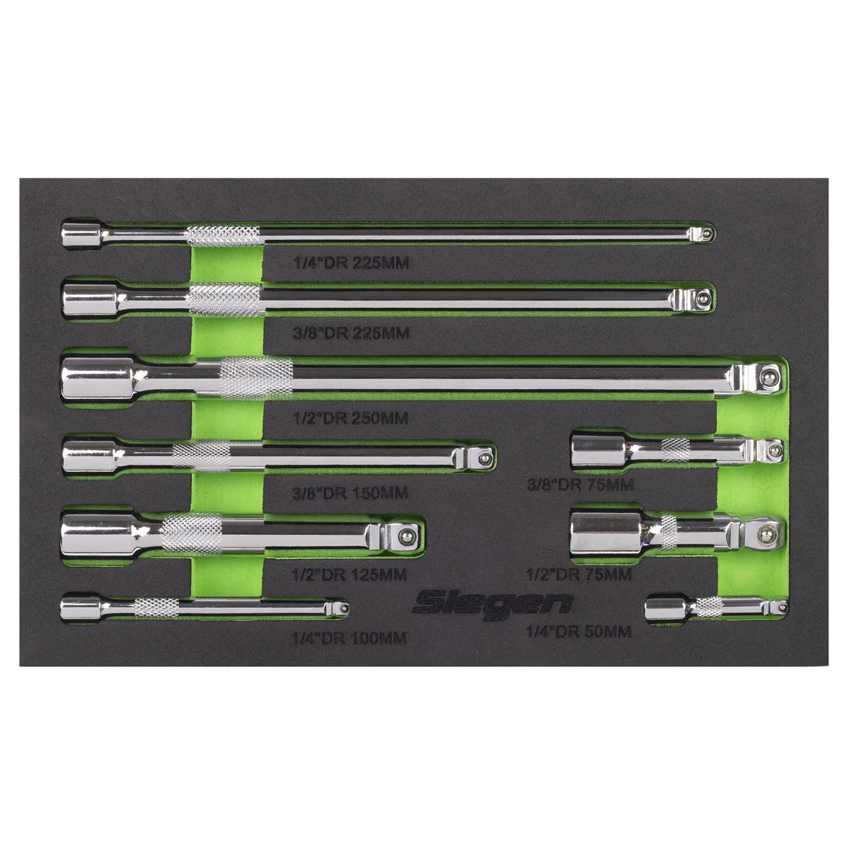 Extension Bar Set 1/4", 3/8" & 1/2"Sq Drive 9pc