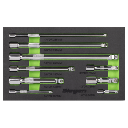 Extension Bar Set 1/4", 3/8" & 1/2"Sq Drive 9pc