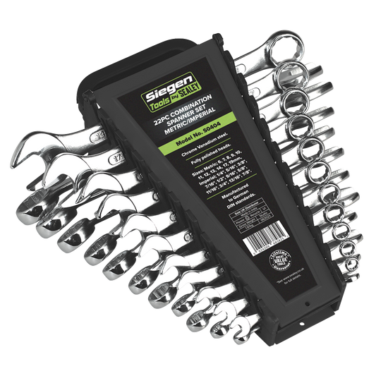 Siegen Metric/Imperial Combination Spanner Set 22pc