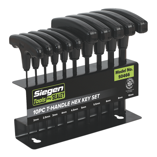 Siegen T-Handle Hex Key Set 10pc