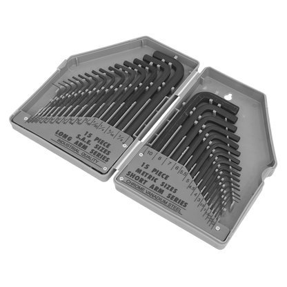 Siegen Metric/Imperial Long/Short-Arm Hex Key Set 30pc