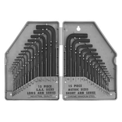 Siegen Metric/Imperial Long/Short-Arm Hex Key Set 30pc
