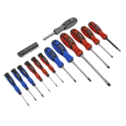 American PRO® Topchest & Rollcab Combination 14 Drawer with 281pc Tool Kit - Red/Grey